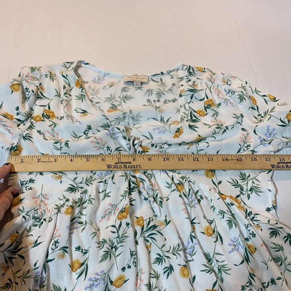 Lucky Brand Boho Cream Flowered Shirt Size Small - Picture 4 of 7